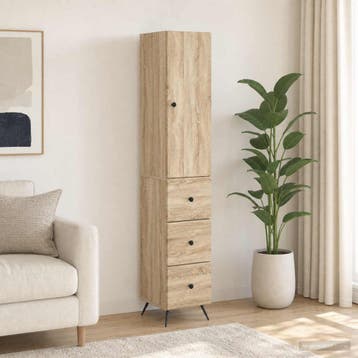 vidaXL Kast Set 2 st 34,5 x 34,5 x 90 cm Bewerkt hout Sonoma, Huis en Inrichting, Kasten | Overige, Verzenden, Nieuw