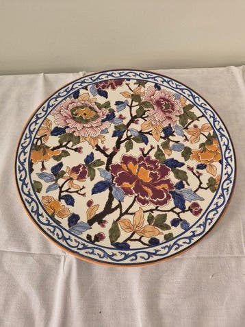 Gien - Plat - Faïence - Modèle pivoine, Antiquités & Art