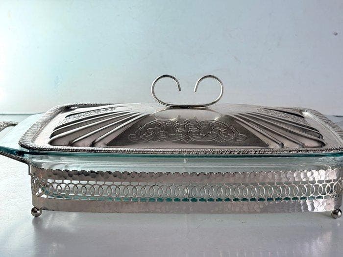 Serveerschaal (3) - Pyrex, Verzilverd, Antiquités & Art, Antiquités | Ustensiles de cuisine