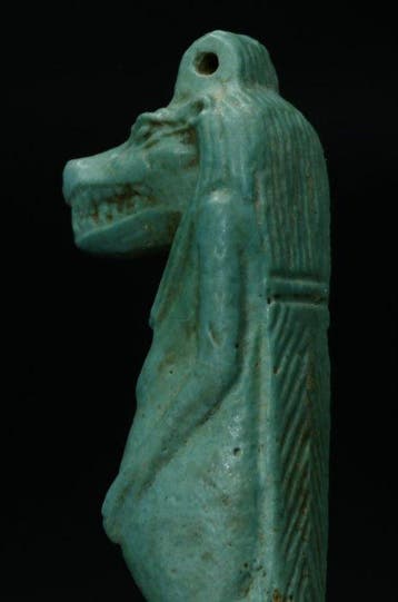 Oud-Egyptisch Faience Grote museumkwaliteit amuletfiguur van