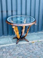 Salontafel - Hout, Glas - tafeltje, Huis en Inrichting, Nieuw