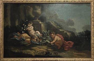 École française (XVIII) - Le jardin secret, Antiek en Kunst