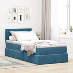 vidaXL Opbergbed met matras met opslag Donkerblauw 90 x 200, Verzenden