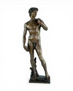 sculptuur, Michelangelos David - 40 cm - Brons