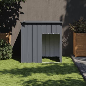 vidaXL Hondenhok met dak antraciet 110x103x109 cm, Dieren en Toebehoren, Verzenden, Nieuw
