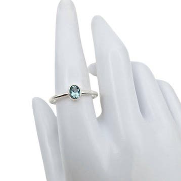 Sans prix de réserve - Bague Argent - Aigue-marine, Nieuw