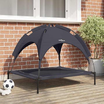 vidaXL Hondenbed 90 x 81 x 80,5 cm Staal Zwart, Verzenden, Nieuw