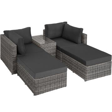 tectake Rotanlounge met aluminium frame San Domino - lichtgr, Tuin en Terras, Verzenden, Nieuw
