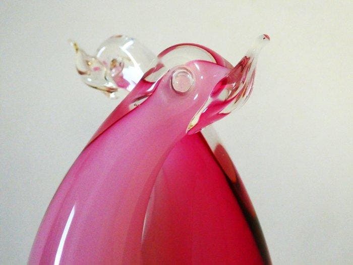 Ongesigneerd - Beeld, 1 Beeld in Murano stijl met 2, Antiquités & Art, Antiquités | Verre & Cristal