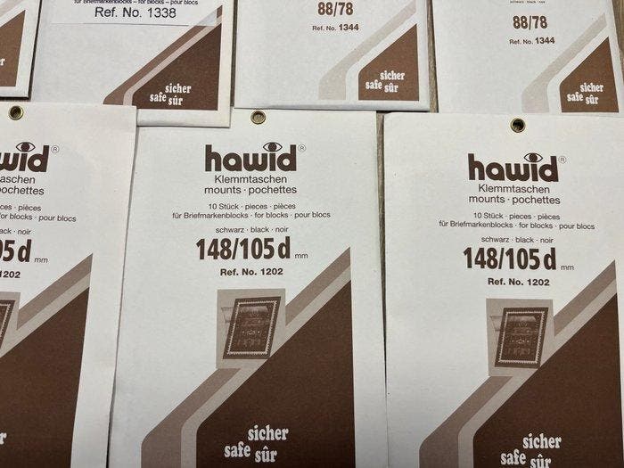 Accessoires - 250 Hawid klemstroken assortiment, kleur zwart, Postzegels en Munten, Postzegels | Europa | België