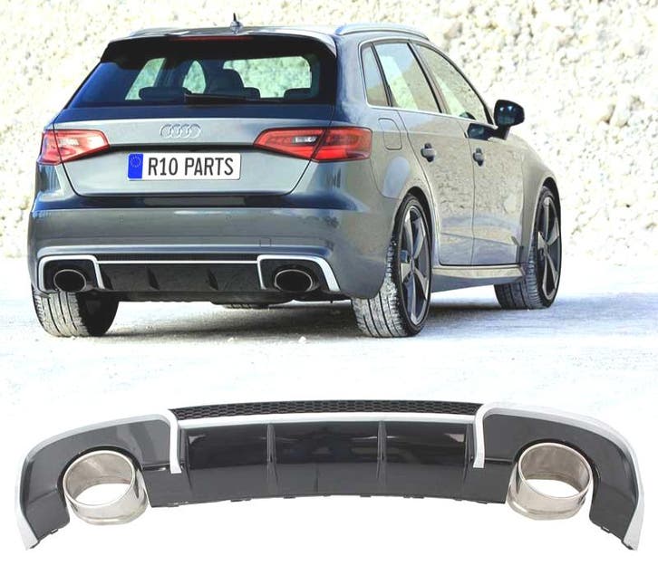 DIFFUSEUR AUDI A3 8V 12-16 LOOK RS + EMBOUTS D´ÉCHAPPEMENT, Auto-onderdelen, Carrosserie, Verzenden