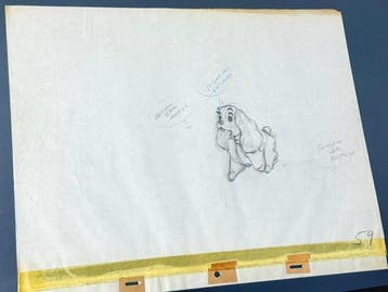 Walt Disney - Dame Animatie Tekening - Lady and the Tramp