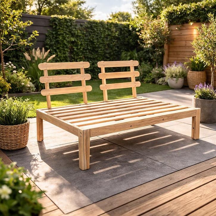 Banc de jardin en bois - 83,5 x 120 x 70 cm | 2 personnes, Jardin & Terrasse, Bancs de jardin, Neuf, Envoi