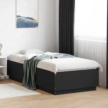 vidaXL Bedframe bewerkt hout zwart 100x200 cm, Verzenden, Nieuw