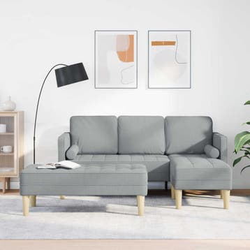 vidaXL bank / zetelstel 2 st Lichtgrijs Polyester, Verzenden, Nieuw