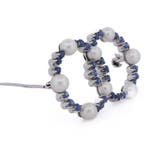 Broche - 18 carats Or blanc - 0.90ct. tw. Saphir - Perle