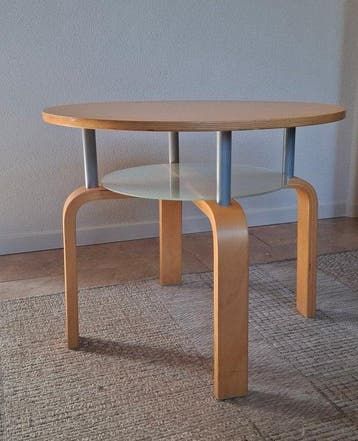 IKEA - Bijzettafel - Pitea - Hout, matglas, metaal -