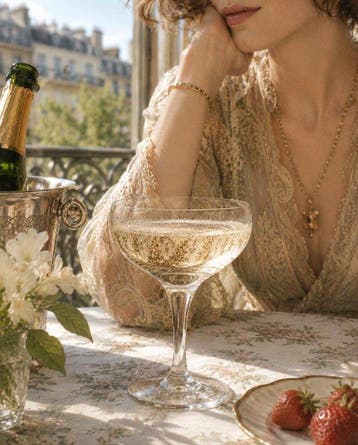 Baccarat - Champagneglas (6) - Glas, Antiek en Kunst