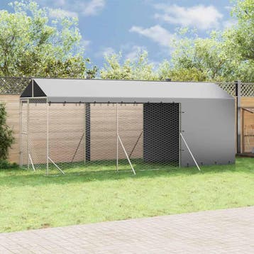 vidaXL Hondenkennel met dak 2x6x2,5 m gegalvaniseerd staal, Verzenden, Nieuw