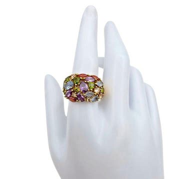Zonder minimumprijs - Ring Zilver - Meerdere edelstenen, Nieuw