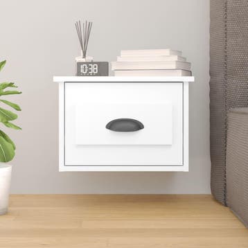 vidaXL Nachtkastje wandgemonteerd 41,5x36x28 cm wit, Huis en Inrichting, Slaapkamer | Nachtkastjes, Verzenden, Nieuw