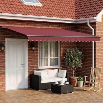 vidaXL Handbediende luifel met LEDs 4,5 × 3 m, Tuin en Terras, Verzenden, Nieuw