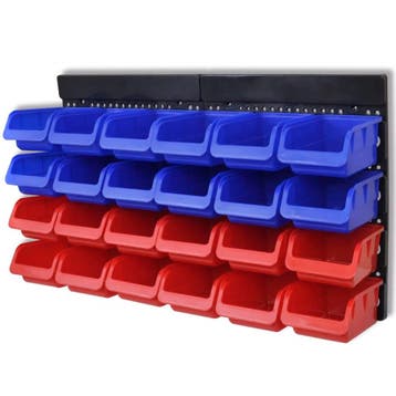 vidaXL Gereedschapsordeners wandgemonteerd blauw en rood 2, Verzenden