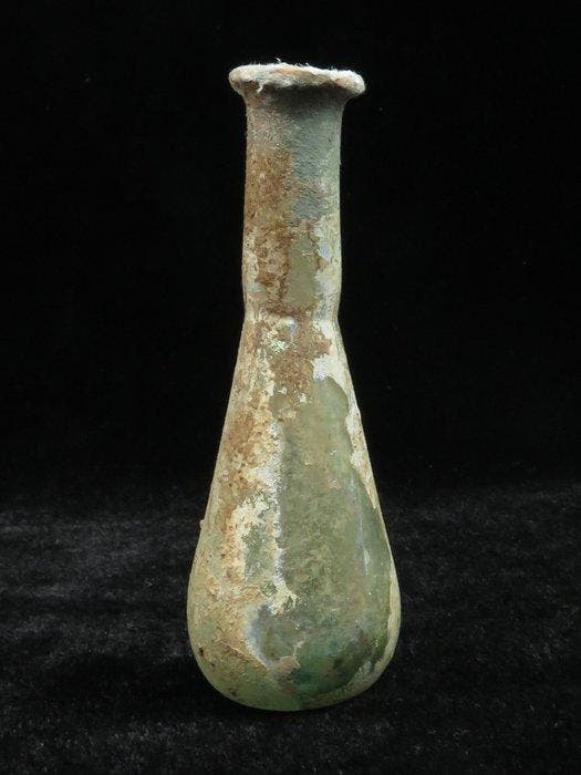 Romain antique Verre Flacon de parfum/pommade (1x) - 8 cm, Antiquités & Art, Antiquités | Autres Antiquités