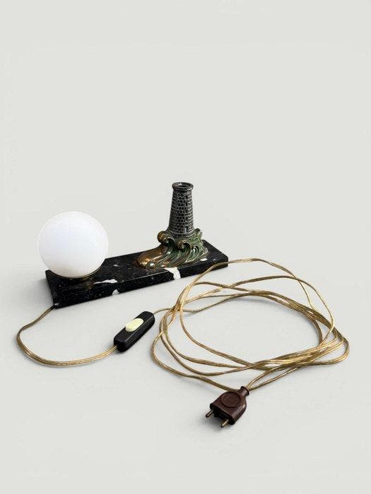 Tafellamp - Marmer, Metaal, Glas, Antiquités & Art, Art | Objets design