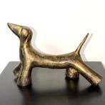 Abdoulaye Derme - sculptuur, Chien patine doré - 15.5 cm -, Antiquités & Art