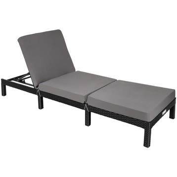 tectake Wicker ligbed Sofia - zwart, Verzenden