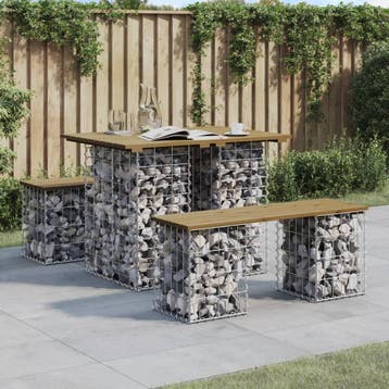 vidaXL Tuintafel schanskorfontwerp 100x70x72 cm, Tuin en Terras, Verzenden, Nieuw