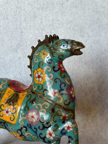 Cloisonné Tang-Dynastie stijl paard - Bronze - Chine
