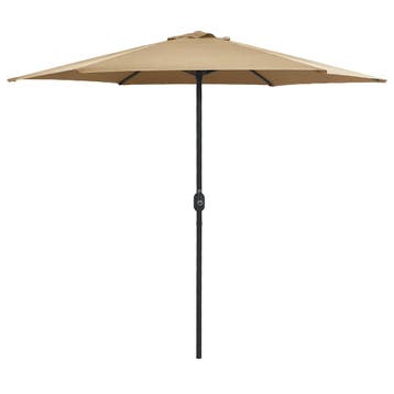 vidaXL Parasol met aluminium paal 270x246 cm taupe, Verzenden