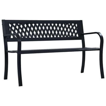 vidaXL Tuinbank 125 cm staal zwart, Verzenden, Nieuw