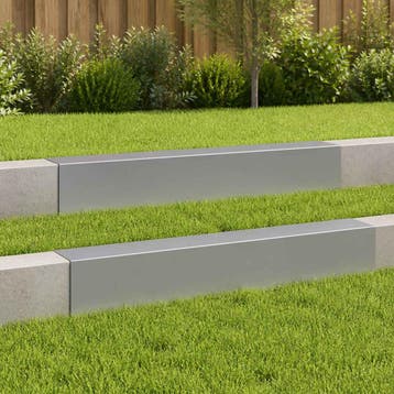 vidaXL Afdekprofiel voor tuinranden 2 st 100 x 20 x 15 cm, Verzenden, Nieuw