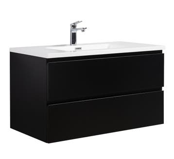 Badkamermeubel Set Angela 90cm Mat Zwart Badmeubel, Verzenden