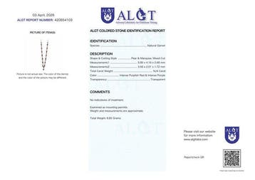 Zonder minimumprijs - Halsketting Zilver - Garnet -, Nieuw