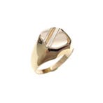 Bicolor gouden heren zegelring, Gebruikt, Overige kleuren, 20 of groter, Heer