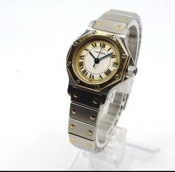 Cartier - Santos Octagon - 27130 - Femme - 1990, Nieuw