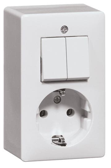Peha 6695 Interrupteur combiné avec prise de terre blanc -, Verzenden