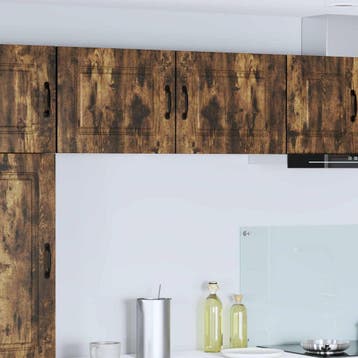 vidaXL Vaatwasserpaneel Kalmar 2 st Rook Eiken Bewerkt hout, Verzenden, Nieuw