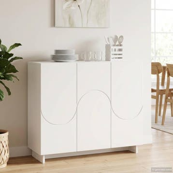 vidaXL Dressoir Wit 85,5 x 31 x 75 cm Bewerkt hout, Huis en Inrichting, Kasten | Dressoirs, Verzenden, Nieuw