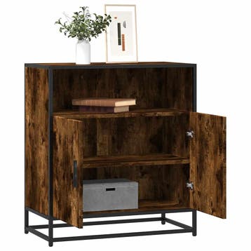 vidaXL Dressoir 68x35x76 cm bewerkt hout gerookt, Verzenden