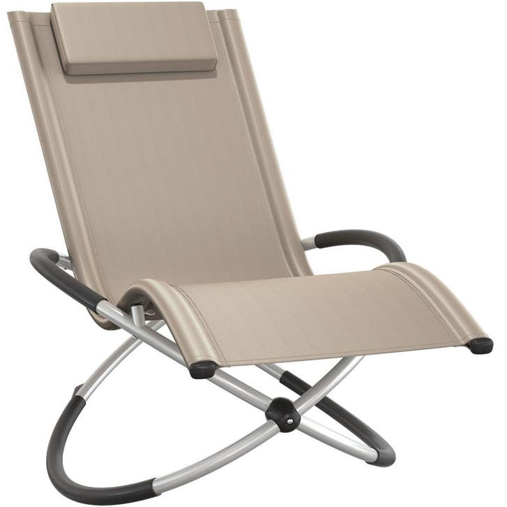 tectake Ligbed Paulina ergonomisch, opvouwbaar, 150 kg - bei, Tuin en Terras, Tuinsets en Loungesets, Verzenden
