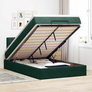 vidaXL Bed poef met matras en LEDs 120x190 cm fluweel, Verzenden