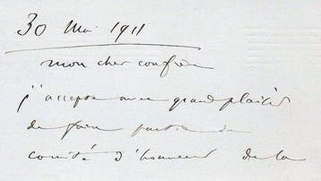 Camille Saint Saens - Carte autographe signée - 1911