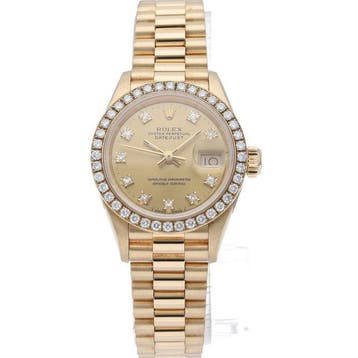 Rolex - Datejust ladies watch diamond bezel 10P diamond -
