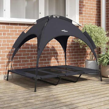 vidaXL Hondenbed Zwart 122 x 93 x 106,5 cm Staal, Verzenden
