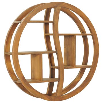 vidaXL Wandschap yin yang 80x17,5x80 cm massief teakhout, Huis en Inrichting, Verzenden, Nieuw